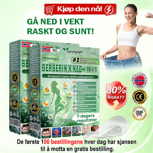Begrenset til 10 esker 🌟 Careuplift® — eksklusiv 30 % rabatt, nå dine vekttapsmål! En sjelden mulighet — vil ikke være tilgjengelig igjen før neste år, ikke gå glipp av det! 180 dagers pengene-tilbake-garanti, full refusjon uten risiko!