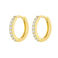 2PCS Stainless Steel Minimal Hoop Earrings Crystal Zirconia Small Huggie Thin Cartilage Earring Helix Tragus Piercing Jewelry